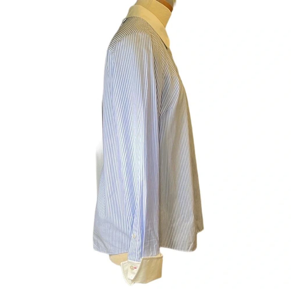 Kate Spade Striped Button Down Shirt, Blue/White, size 10 - Picture 7 of 14